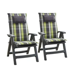 Blumfeldt Donau, polstry, polstry na židli, vysoké opěradlo, zahradní židle, polyester 50 x 120 x 6 cm, 2 x podložka #759524