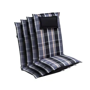 Blumfeldt Elbe, čalouněná podložka, podložka na židli, podložka na vyšší polohovací křeslo, na zahradní židli, dralon, 50 × 120 × 8 cm, 4 x čalounění