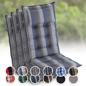 Blumfeldt Sylt, čalouněná podložka, podložka na židli, podložka na výše polohovací křeslo, polštář, polyester, 50 × 120 × 9 cm, 4x čalounění #759503