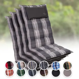Blumfeldt Sylt, čalouněná podložka, podložka na židli, podložka na výše polohovací křeslo, polštář, polyester, 50 × 120 × 9 cm, 4 x čalounění #759516