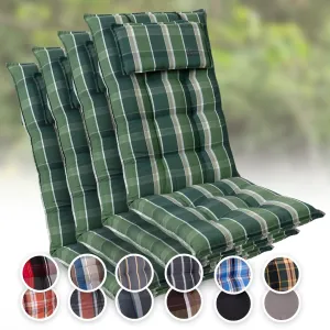 Blumfeldt Sylt, čalouněná podložka, podložka na židli, podložka na výše polohovací křeslo, polštář, polyester, 50 × 120 × 9 cm, 4x čalounění #759548