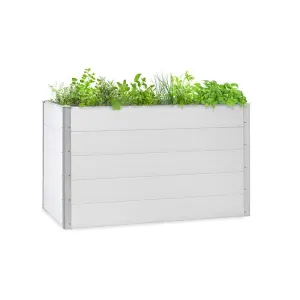 Blumfeldt Nova Grow, zahradní záhon, 150 x 91 x 100 cm, WPC, dřevěný vzhled, bílý