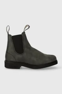 Semišové kotníkové boty Blundstone dámské, šedá barva, na plochém podpatku, 1308.Rustic.Black
