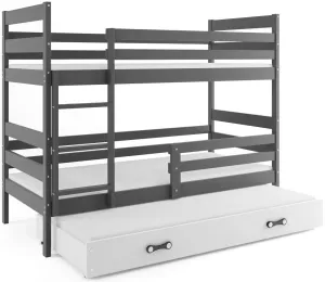 BMS Dětská patrová postel ERYK 3 s přistýlkou | šedá Barva: Šedá / bílá, Rozměr: 200 x 90 cm #5341423