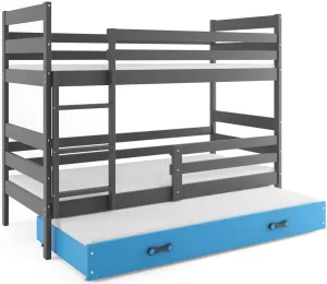 BMS Dětská patrová postel ERYK 3 s přistýlkou | šedá Barva: Šedá / Modrá, Rozměr: 200 x 90 cm #5341413