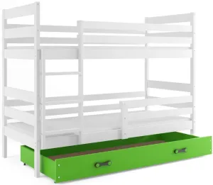 BMS Dětská patrová postel ERYK | bílá Barva: bílá / zelená, Rozměr: 160 x 80 cm #5339118