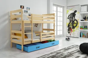 BMS Dětská patrová postel ERYK | borovice Barva: Borovice / modrá, Rozměr: 160 x 80 cm #5339133