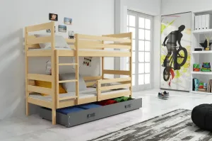 BMS Dětská patrová postel ERYK | borovice Barva: Borovice / šedá, Rozměr: 160 x 80 cm #5339135