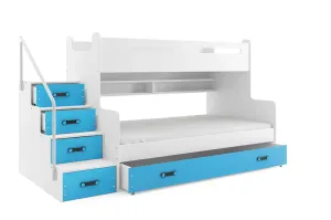 BMS Dětská patrová postel MAX 3 Barva: Modrá #5339188