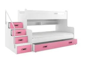 BMS Dětská patrová postel MAX 3 Barva: Růžová #5339189