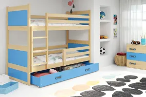 BMS Dětská patrová postel RICO | borovice 90 x 200 cm Barva: Modrá #5341454