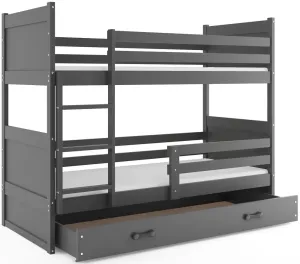 BMS Dětská patrová postel RICO | šedá 80 x 190 cm Barva: Šedá