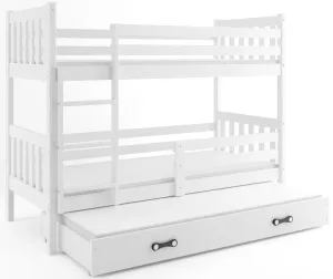 BMS Dětská patrová postel s přistýlkou CARINO 3 | 80 x 190 cm Barva: Bílá / bílá #5341602