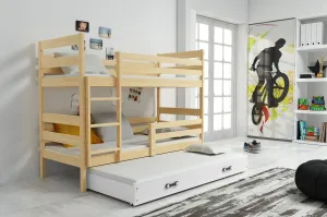 BMS Dětská patrová postel s přistýlkou Eryk 3 | borovice Barva: Borovice / bílá, Rozměr: 190 x 80 cm #5339228
