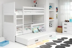 BMS Dětská patrová postel s přistýlkou RICO 3 | bílá 80 x 160 cm Barva: Bílá #5341472