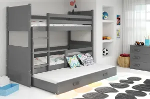 BMS Dětská patrová postel s přistýlkou RICO 3 | šedá 80 x 190 cm Barva: Šedá #5341505