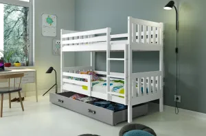 BMS Patrová dětská postel CARINO | 80 x 190 cm Barva: bílá / šedá #5341617