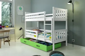 BMS Patrová dětská postel CARINO | 80 x 190 cm Barva: bílá / zelená #5341616
