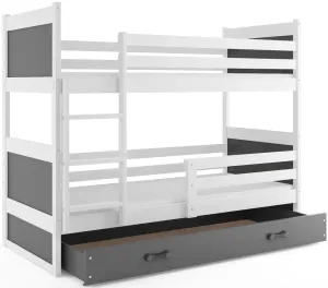 BMS Dětská patrová postel RICO | bílá 90 x 200 cm Barva: Šedá #5341440