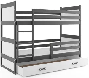 BMS Dětská patrová postel RICO | šedá 80 x 160 cm Barva: Bílá #5341457