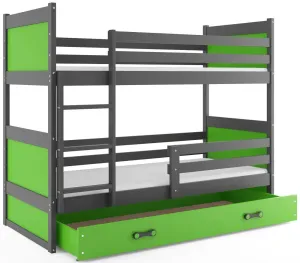 BMS Dětská patrová postel RICO | šedá 80 x 160 cm Barva: Zelená #5341461