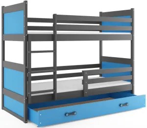 BMS Dětská patrová postel RICO | šedá 90 x 200 cm Barva: Modrá #5341468