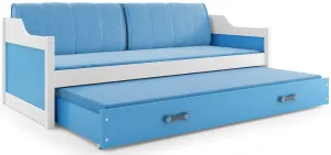 BMS Dětská postel s přistýlkou DAWID | bílá 80 x 190 cm Barva: Modrá