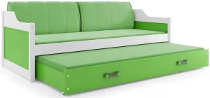 BMS Dětská postel s přistýlkou DAWID | bílá 80 x 190 cm Barva: Zelená