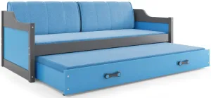 BMS Dětská postel s přistýlkou DAWID | šedá 80 x 190 cm Barva: Modrá
