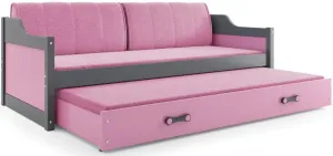 BMS Dětská postel s přistýlkou DAWID | šedá 80 x 190 cm Barva: Růžová