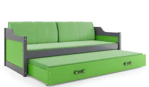 BMS Dětská postel s přistýlkou DAWID | šedá 90 x 200 cm Barva: Zelená