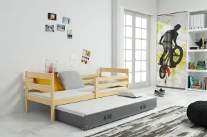 BMS Dětská postel s přistýlkou Eryk 2 | borovice Barva: Borovice / šedá, Rozměr: 200 x 90 cm #5341586
