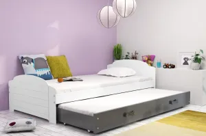 BMS Dětská postel s přistýlkou LILI 2 Barva: Bílá - grafit #5359714