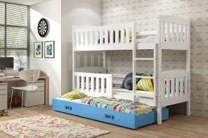 BMS Dětská patrová postel KUBUŠ 3 s přistýlkou | bílá Barva: bílá / modrá, Rozměr: 190 x 80 cm #5339166
