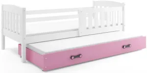 BMS Dětská postel KUBUŠ 2 s přistýlkou | bílá Barva: bílá / růžová, Rozměr: 190 x 80 cm #5339291