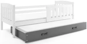 BMS Dětská postel KUBUŠ 2 s přistýlkou | bílá Barva: bílá / šedá, Rozměr: 190 x 80 cm #5339285