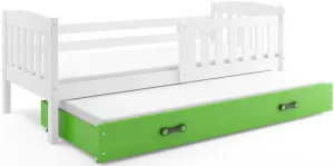 BMS Dětská postel KUBUŠ 2 s přistýlkou | bílá Barva: bílá / zelená, Rozměr: 200 x 90 cm