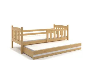 BMS Dětská postel KUBUŠ 2 s přistýlkou | borovice Barva: Borovice / bílá, Rozměr: 190 x 80 cm