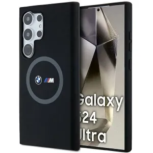 BMW M Silikonové pouzdro MagSafe s potiskem pro Samsung Galaxy S24 Ultra - černé