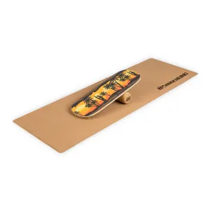 BoarderKING Indoorboard Classic, balanční deska, podložka, válec, dřevo/korek, červená #759401