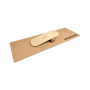 BoarderKING Indoorboard Classic, balanční deska, podložka, válec, dřevo/korek, červená #759402