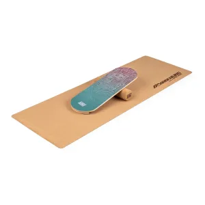 BoarderKING Indoorboard Classic, balanční deska, podložka, válec, dřevo/korek, červená #761073