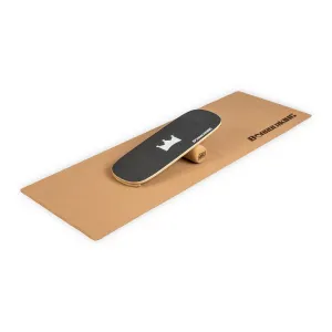 BoarderKING Indoorboard Classic, balanční deska, podložka, válec, dřevo/korek, červená #759404