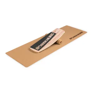 BoarderKING Indoorboard Curved, balanční deska, podložka, válec, dřevo/korek #759405