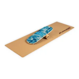 BoarderKING Indoorboard Flow, balanční deska, podložka, válec, dřevo/korek #761089