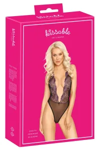 Kissable - pink embroidered body (black)S/M