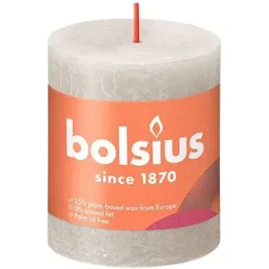 BOLSIUS rustikální svíčka šedý písok 80 × 68 mm