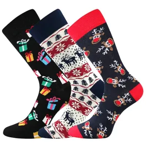 Dámské, pánské ponožky Boma - Vánoce, mix C: dárky, zimní vzory, sobíci Barva: Mix barev, Velikost: 35-38