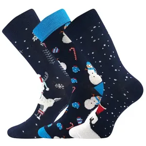 Dámské, pánské ponožky Boma - Vánoce, mix D: lama, sněhuláci, santa v komínu Barva: Mix barev, Velikost: 35-38