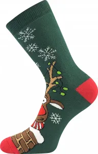 Vánoční ponožky Boma - Rudy, tmavě zelená Barva: Zelená, Velikost: 27-34